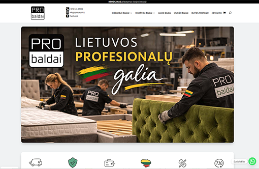 pro-baldai Svetainės kūrimas - PRO baldai