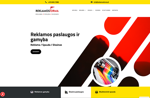 reklamos-forma Svetainės kūrimas - Reklamos forma